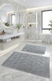 Kapadokya Yumuşacık, Süper Emici 2'li 100% Pamuk Ultra Lüks Banyo Paspası Seti Maça Kızı Modeli