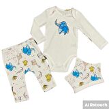 Pieros Baby 0036 Kız Bebek 3'lü Takım