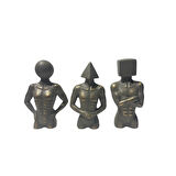 Üçlü Geometrik Başlı Soyut Set Deokratif Obje