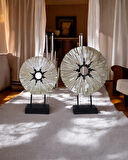 2'li İris Dekoratif Daire Biblo Obje C 4055