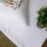 Nivora Çift Kişilik Çizgili Pamuk Saten Çarşaf | 240x280 | Mix & Match | Otel Serisi