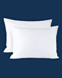 Otel Tipi Lüks Yastık Kılıfı | 83 Tel Pamuk Saten Çizgili Kumaş | 50x70