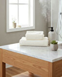 %100 Pamuk | Velune Banyo Havlusu 2'li Set | Kırık Beyaz | 80x160 | Otel Serisi