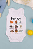 %100 Pamuklu Potter Cats Baskılı Yumuşak Doku Baskılı Zıbın & Body