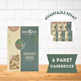Biorootzo Artizan Bronz Kalıp  Glütensiz Vegan Basmati Pirinç Casarecce 6 Paket x 200 g Avantajlı Paket