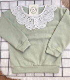 Önlük Yakalı Çocuk Sweatshirt Oversize Kalıp (2j3b4YlEorFvp)