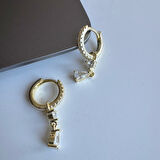 Masaliko Sallantılı Gümüş Küpe Ms3187, 925 Ayar Gümüş,  İthal Ürün