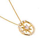 Masaliko Kutup Yıldızı Gümüş Kolye Ms3307, 925 Ayar Kadın Gümüş Kolye, İthal Ürün, Altın Kaplama