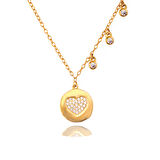 Masaliko Kalp Gümüş Kolye Ms3351, 925 Ayar Kadın Gümüş Kolye, İthal Ürün, Altın  Kaplama