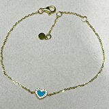 Masaliko Kalp Gümüş Bileklik Ms3624, 925 Ayar Gümüş, Minimal Bileklik