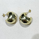 Masaliko Lui S 1 Halka Gümüş Küpe Ms3719, 925 Ayar Kadın Gümüş Küpe, İthal Ürün, Altın Kaplama