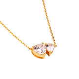 Masaliko Kalp İthal Gümüş Kolye mS3783, 925 Ayar Kadın Gümüş Kolye, Şık Kolye, Altın Kaplama