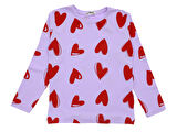 Kız Çocuk Bluz Kalp Baskılı