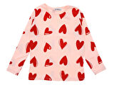 Kız Çocuk Bluz Kalp Baskılı
