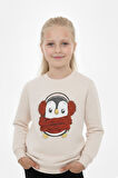 Kız Çocuk Sweatshirt Baskılı Şardonlu Kışlık