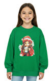 Kız Sweatshirt 2 İplik Şardonlu Baskılı Noellik