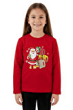 Kız Çocuk Noellik Bluz 2 İplik Şardonlu Baskılı