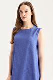 DeFacto Regular Fit Bisiklet Yaka Basic Düz Gofre Dokulu Kolsuz Midi Elbise E1822AX25SPBE46