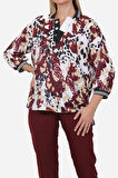 Kadın Leopar Desenli Bluz FRN1106    