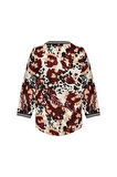 Kadın Leopar Desenli Bluz FRN1106    