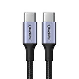 ONTECH - Ugreen Type-c 100w 5a Qc Pd Örgülü Hızlı Şarj Kablosu 2 Mt Siyah 90440