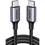 ONTECH - Ugreen Usb-c 60w 3a Qc Pd Örgülü Hızlı Şarj Kablosu 1 Mt Siyah 50150