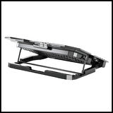 Dexım Dna003, 5ad Fan, 10&quot;-17&quot; Notebook Soğutucu, 5 Kademeli Stand, 5 Farklı Program, Ayarlanabilir Hız, Mavi Ledli (siyah)