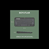 Logıtech K380s, Pebble Keys 2,  Siyah, 920-011859, Bluetooth, Türkçe, Q, Multimedya, Mini Klavye
