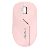Everest Smw-973, Pembe, Usb Nano 2,4g Kablosuz, 1200dpi, Optik, 4 Tuşlu, Mouse