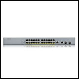 Zyxel Gs1350-26hp, 26 Port, Gigabit, 24 Port Poe 375w, +2port Gigabit Sfp, Yönetilebilir, Rackmount Cctv Switch
