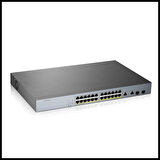 Zyxel Gs1350-26hp, 26 Port, Gigabit, 24 Port Poe 375w, +2port Gigabit Sfp, Yönetilebilir, Rackmount Cctv Switch