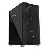 ONTECH - Frısby Fc-9405g 650w 80+ 4x120mm Dual Rıng Rgb Fan Usb 3.0 Midi Tower Siyah Kasa
