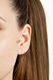 Çiçek Model Zirkon Taşlı Tragus Piercing – Gold | Anti Alerjik, Kararma Yapmaz, Düz Kapama