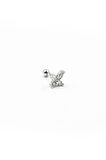 Işıltılı Kelebek Desenli Zirkon Tragus Piercing – Gümüş | Anti Alerjik, Rengi Solmaz