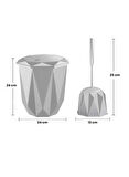 2 Parça Vanity Klik Kapaklı Banyo Seti - Dekoratif Banyo Düzenleyici Çöp Kovası Wc Klozet Fırça Seti
