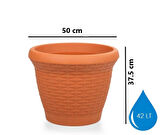 Omnipazar SO-HS06 Plastik Hasır Desenli Dekoratif Saksı 42 Litre No 6