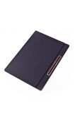 Turgut Office Deri Kapaklı Masa Sümeni Siyah Ahşap Detaylı 50x35cm