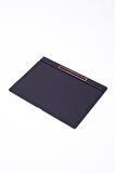 Turgut Office Deri Kapaklı Masa Sümeni Siyah Ahşap Detaylı 50x35cm