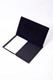 Turgut Office Deri Kapaklı Masa Sümeni Siyah Ahşap Detaylı 50x35cm