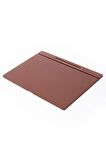 Turgut Office Deri Kapaklı Masa Sümeni Taba Ahşap Detaylı 50x35cm
