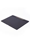 Turgut Office Deri Kapaklı Masa Sümeni Siyah Gold Detaylı 50x35cm