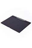 Turgut Office Deri Kapaklı Masa Sümeni Siyah Krom Detaylı 50x35cm