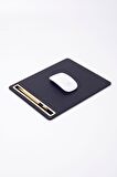 Turgut Office Deri Mousepad Siyah Gold Detaylı