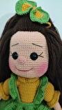 El Yapımı Amigurumi Örgü Bebek–Çocuklar İçin Organik,Yumuşak Güvenli Peluş Oyuncak,Hediye-33 cm