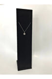 Yerli Üretim Moscow Model Süet Kumaş Siyah Renk 40/10 Cm Ayaklı Takı Sergileme Standı