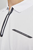Jack & Jones Erkek Jcofusıon Regular Fit Fermuarlı Polo Yaka Kısa Kollu T-Shirt 12273127 Beyaz