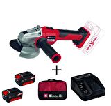 Einhell AXXIO 18/115 Q Akülü Avuç Taşlama + 2x4Ah StarterKit + Bez Çanta