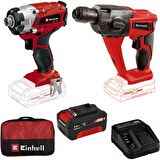 Einhell TE-CI 18/1 LI 4 Ah Tek Akülü Darbeli Vidalama + TE-HD 18 Li Pnömatik Matkap