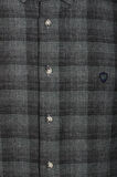 Erkek Gömlek Uzun Kol Haki Ekose Kareli Flanel Yün Tuşeli Slim Fit Düğmeli Yaka Shirt NCS JEANS 7266