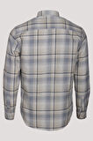 Erkek Gömlek Bej Uzun Kol Ekose Kareli Flanel Yün Tuşeli Slim Fit Düğmeli Yaka Shirt NCS JEANS 7269